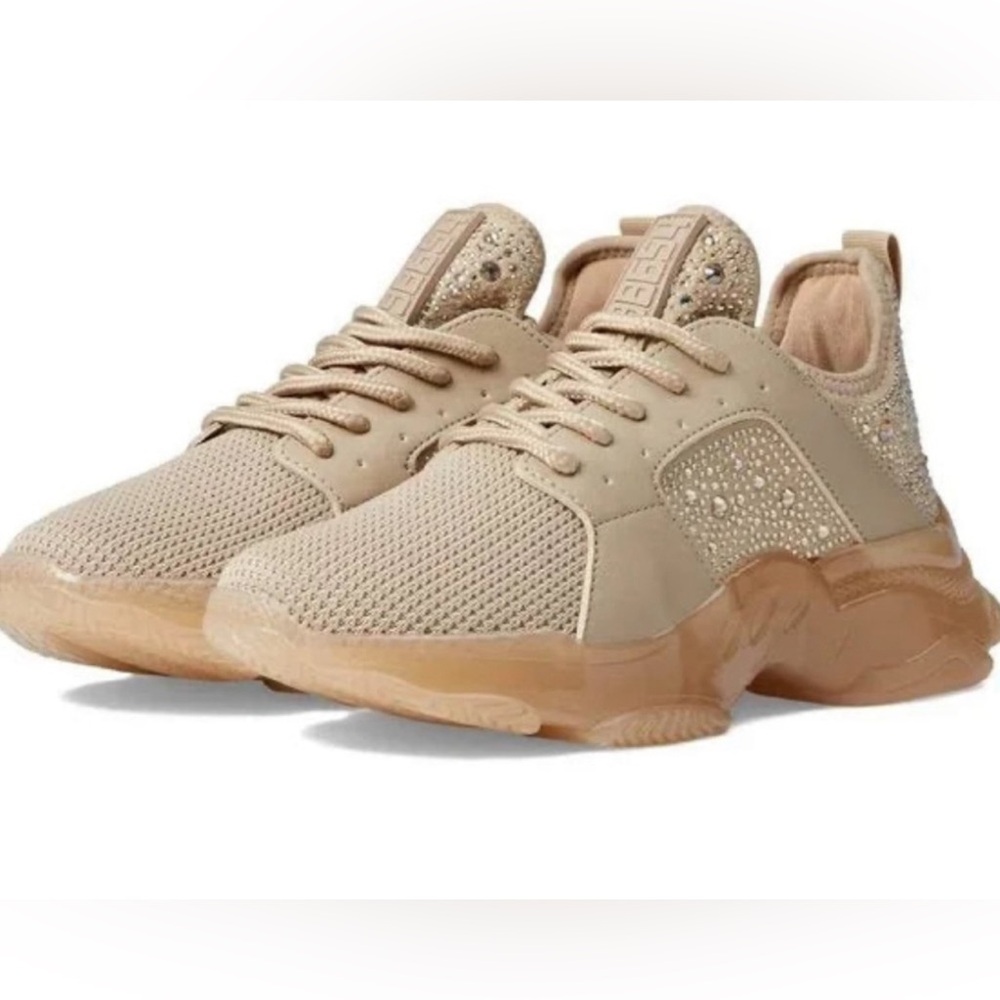 Steve Madden ganzo beige embellished sneakers